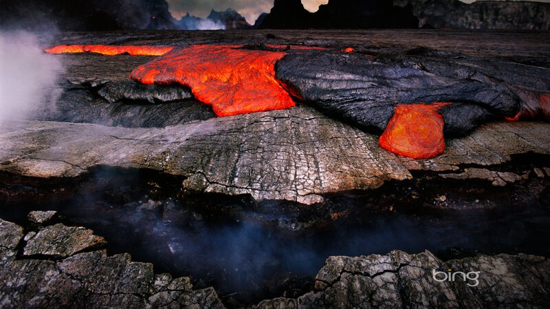 Lava Flow on Rock — Red