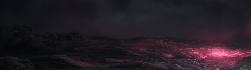 Lava Flow on Rocky Terrain — Black