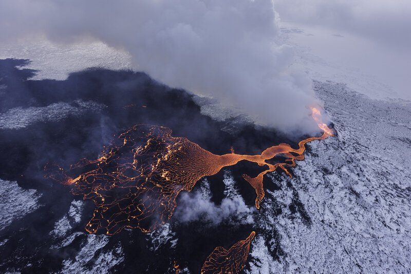 Lava Flow on Snow