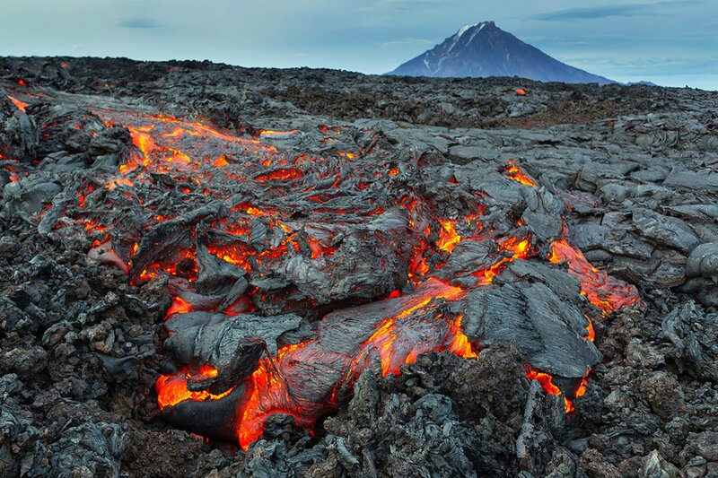 Lava Flow on Volcanic Field — Red