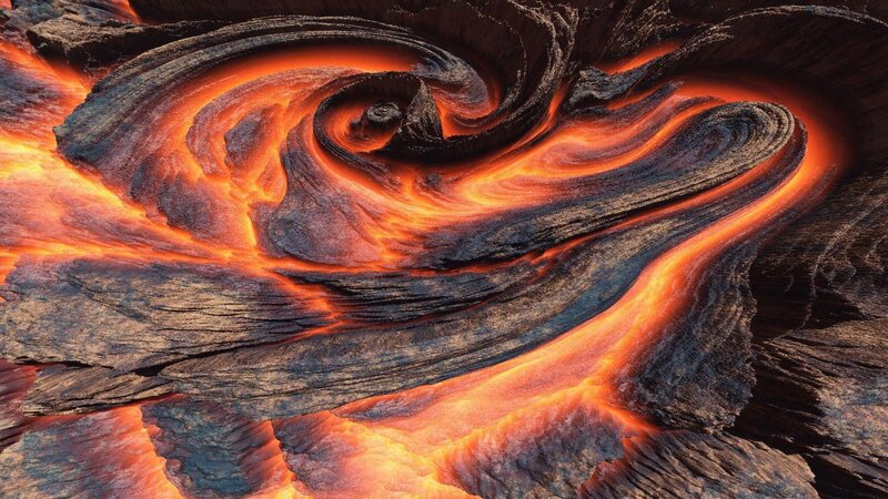 Lava Flow Swirl — Orange, Dramatic, 3d Render