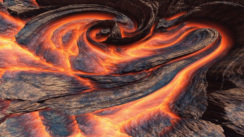 Lava Flow Swirl — Orange, Dramatic