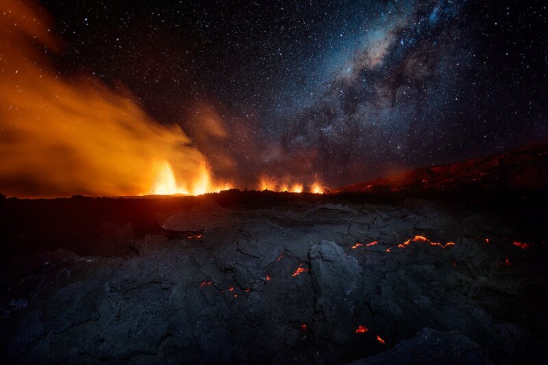Lava Flow under Stars