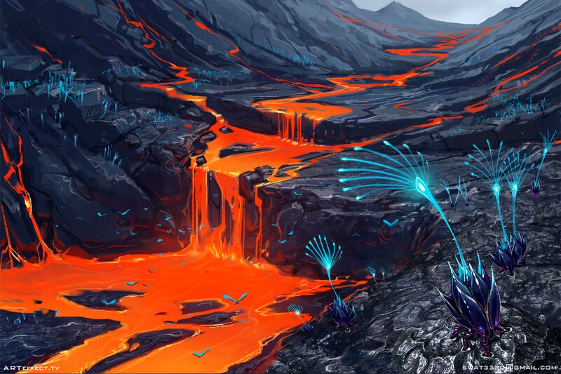 Lava Flow with Alien Plants