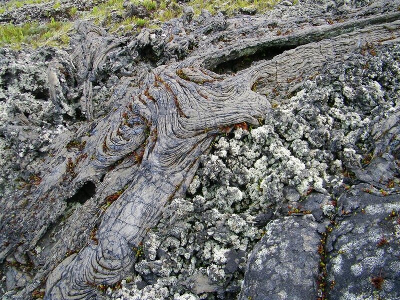 Lava flow with lichen growth