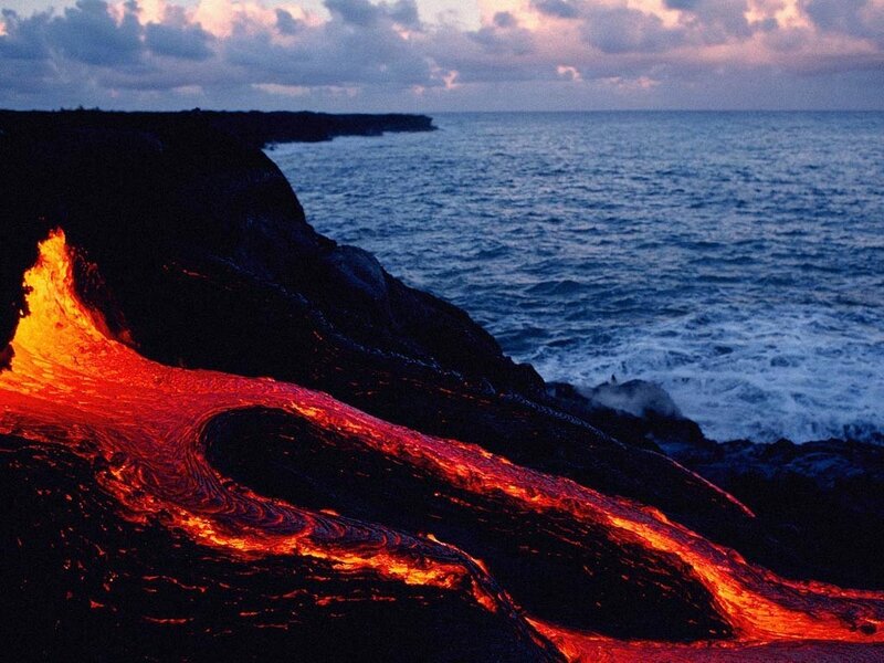 Lava Flowing into the Ocean