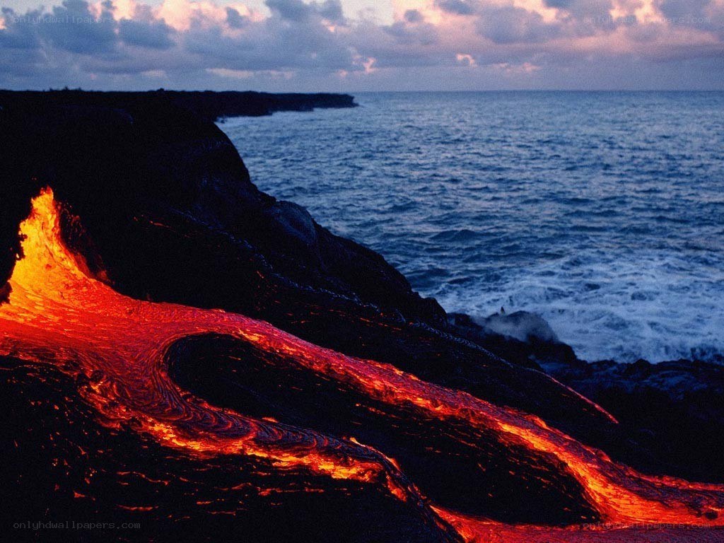 Lava Flowing into the Ocean