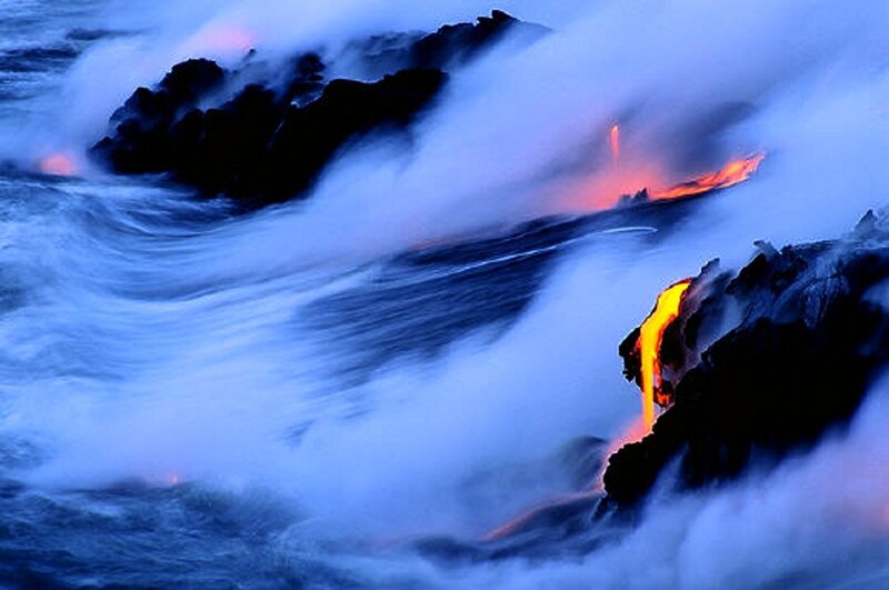 Lava Flowing into the Ocean