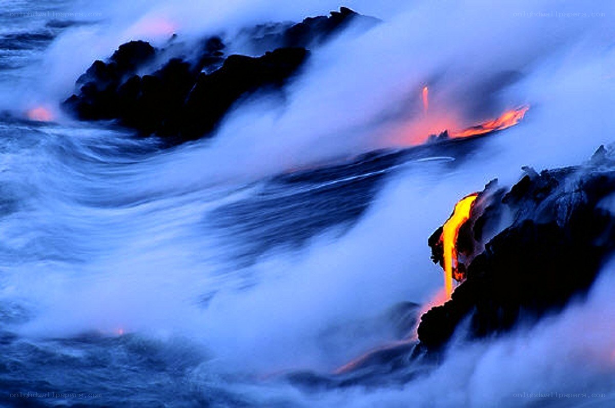 Lava Flowing into the Ocean