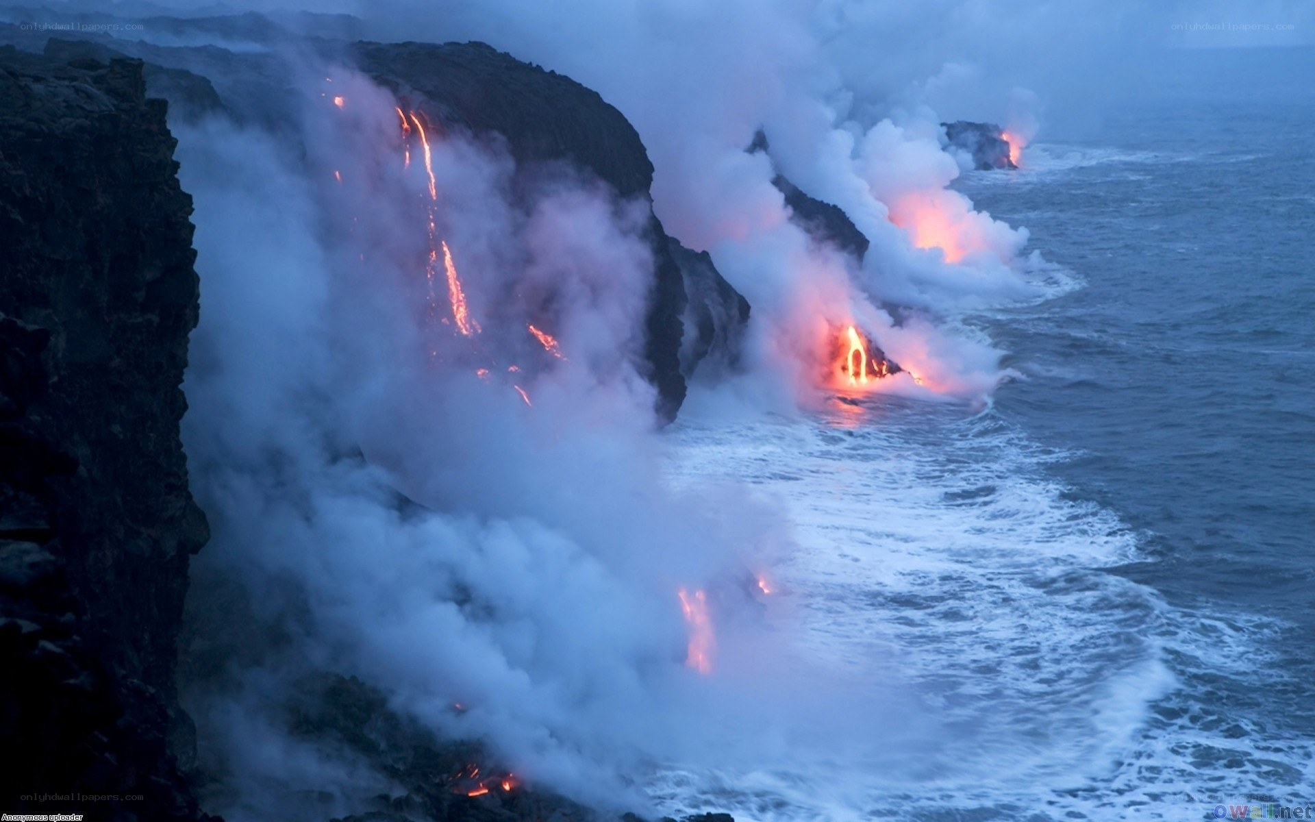 Lava Flowing into the Ocean