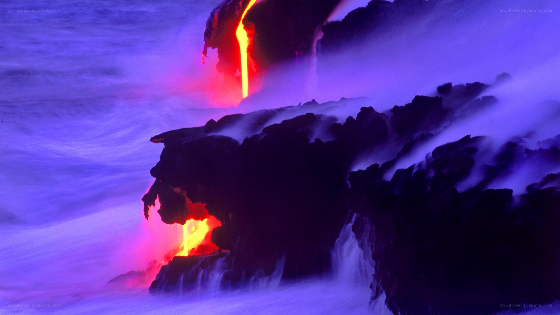 Lava Flowing into the Ocean