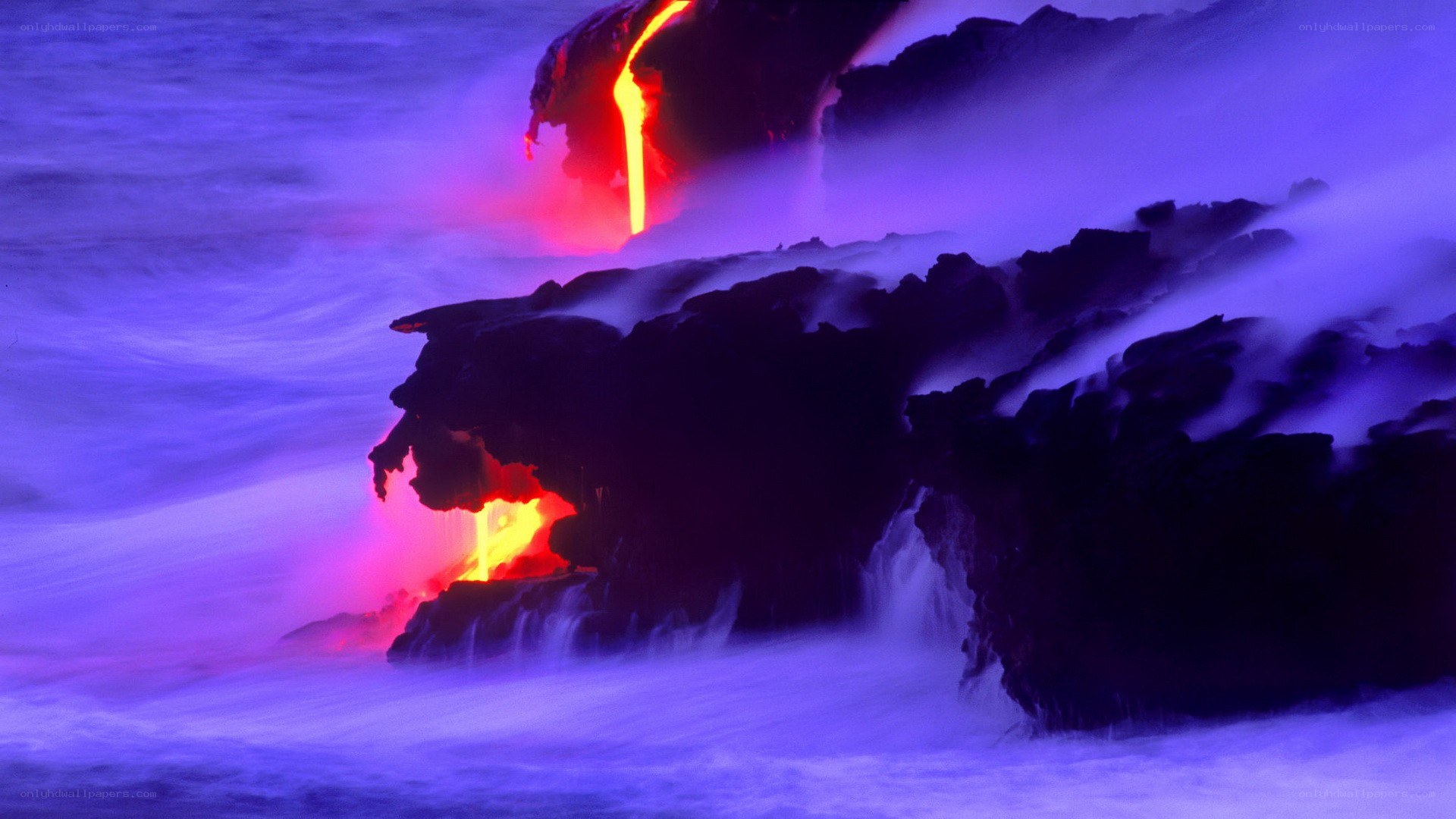 Lava Flowing into the Ocean