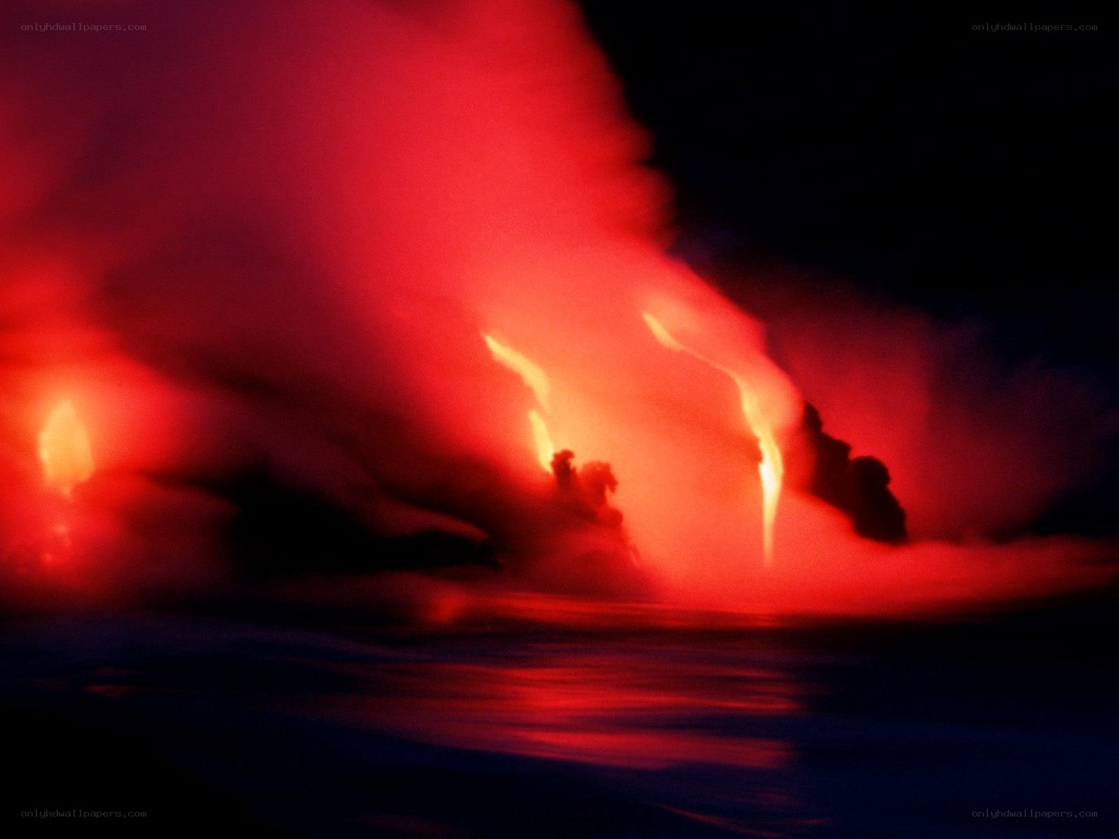 Lava Flowing into the Ocean