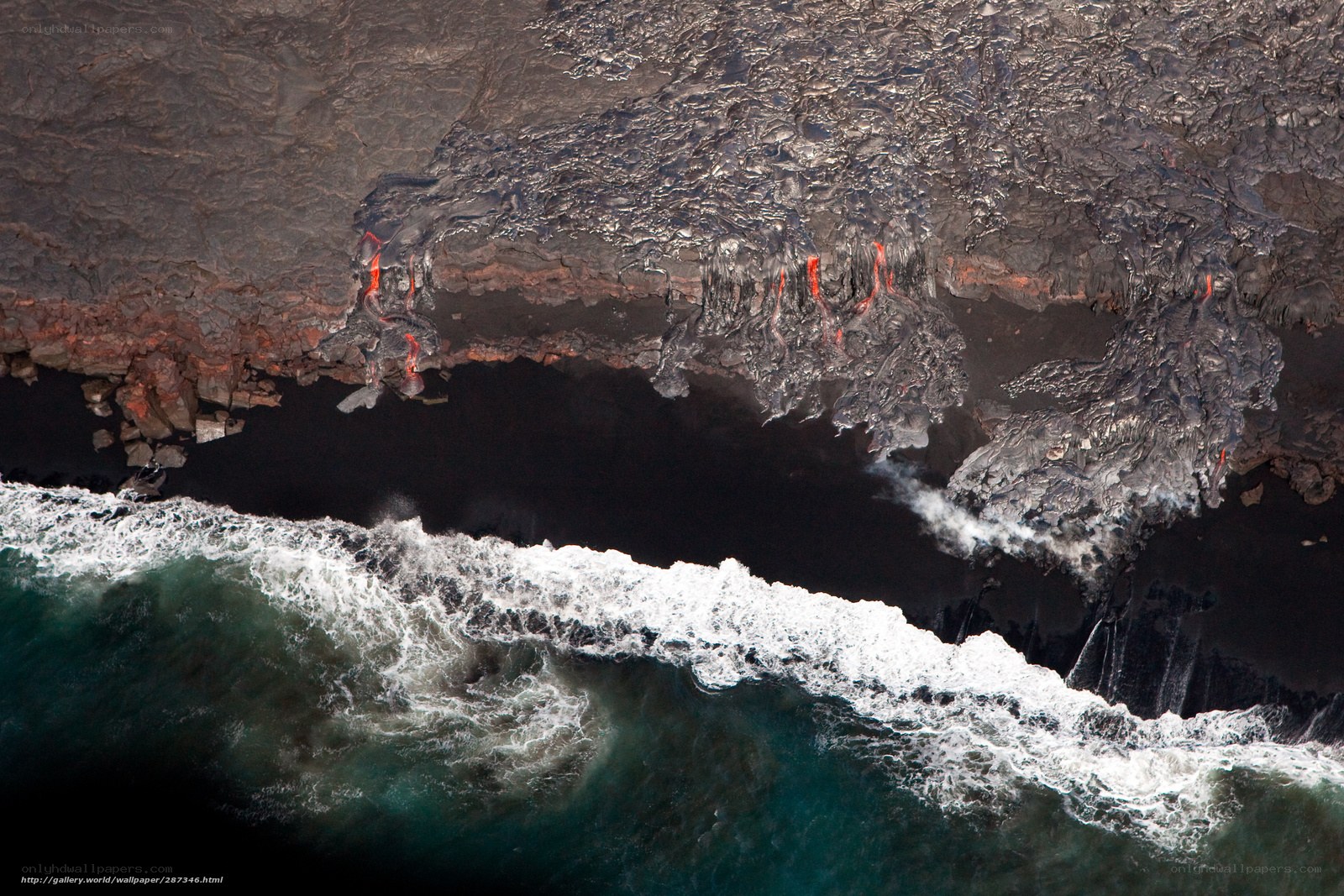 Lava Flowing into the Ocean