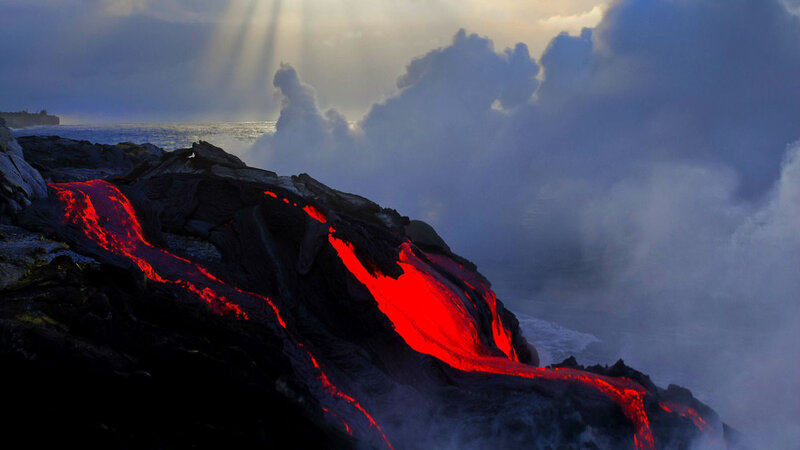 Lava Flowing to Ocean