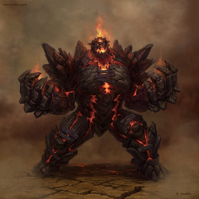 Lava Golem Monster — Brown
