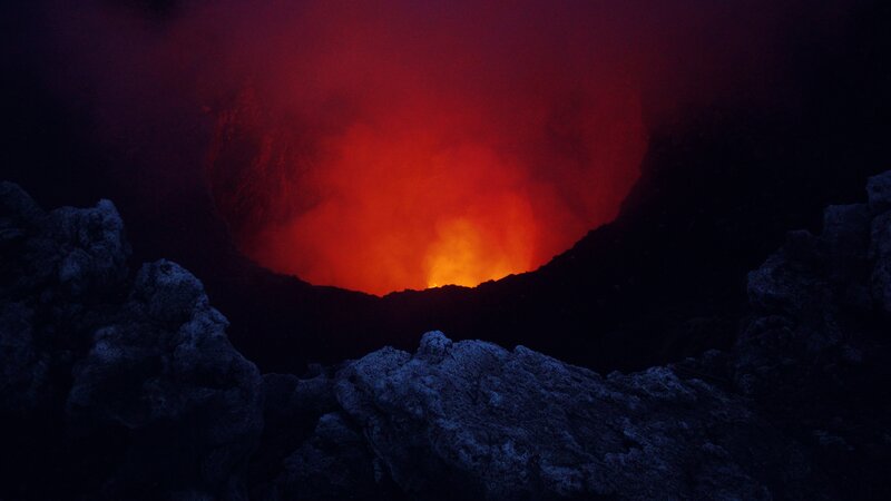 Lava in Volcano Crater — Red