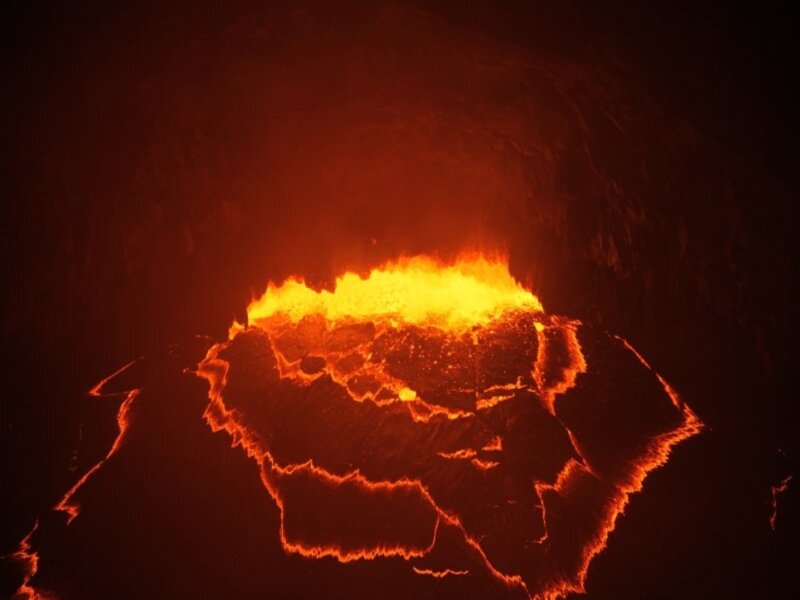 Lava in Volcano Crater