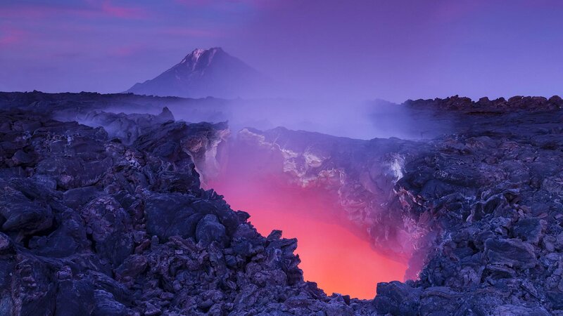 Lava Lake in Crater — Purple