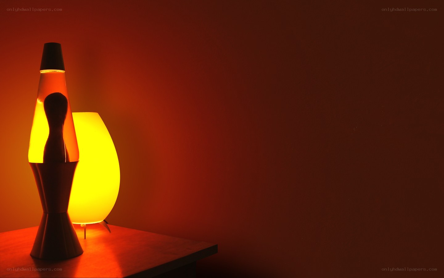 Lava lamp and glowing lamp