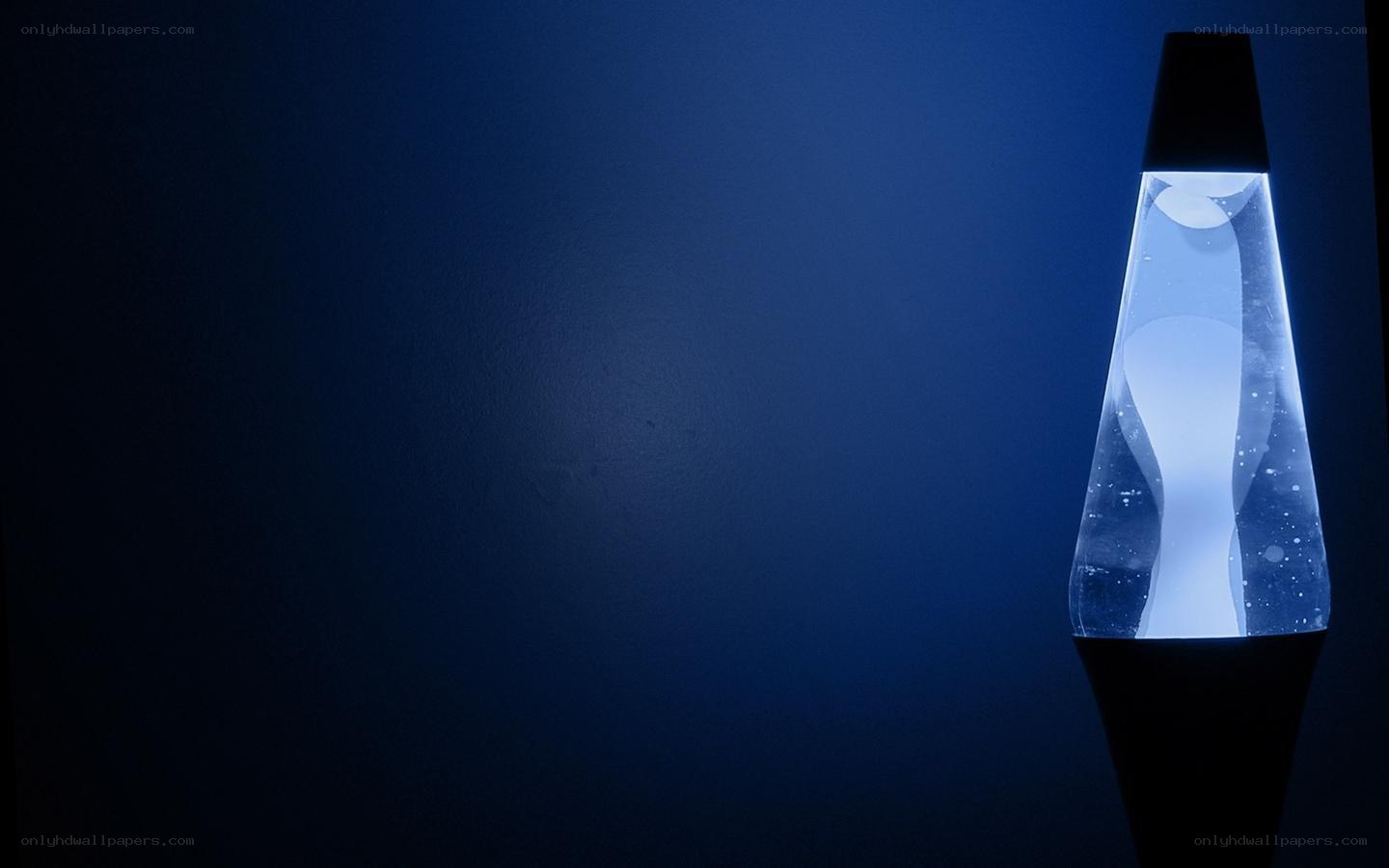 Lava lamp glowing blue
