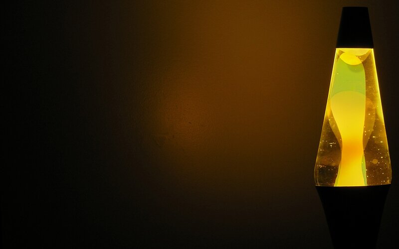 Lava Lamp on Dark Surface
