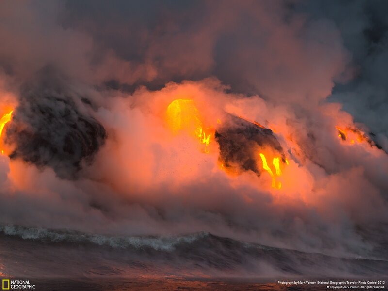 Lava meets the ocean