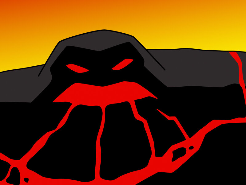 lava monster at sunset