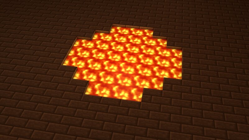 lava patch in brick floor