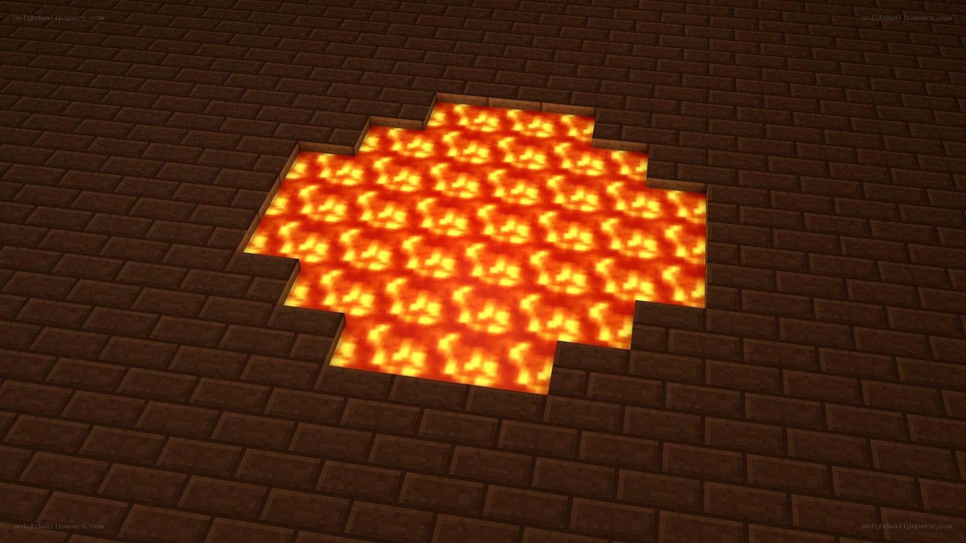 lava patch in brick floor