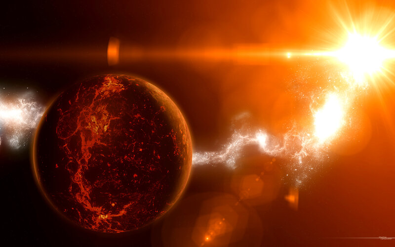Lava Planet in Space — Orange