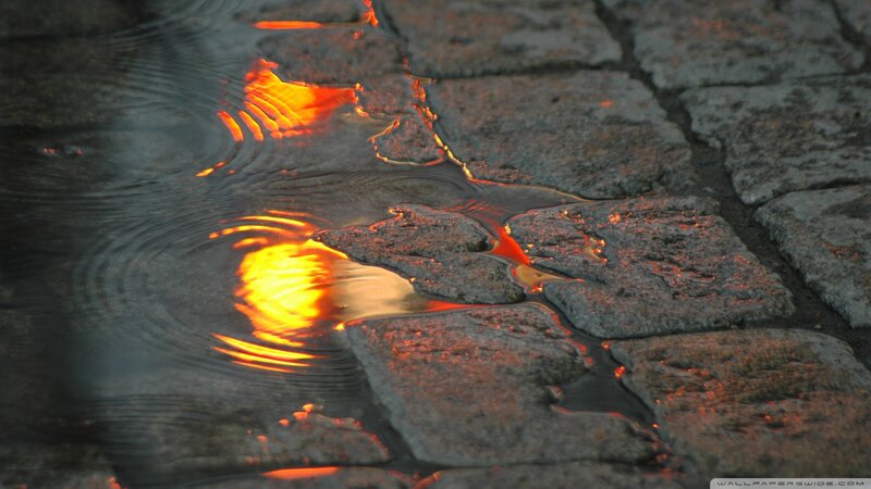 Lava Reflecting in Water