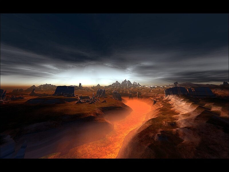 Lava River in Canyon — Orange