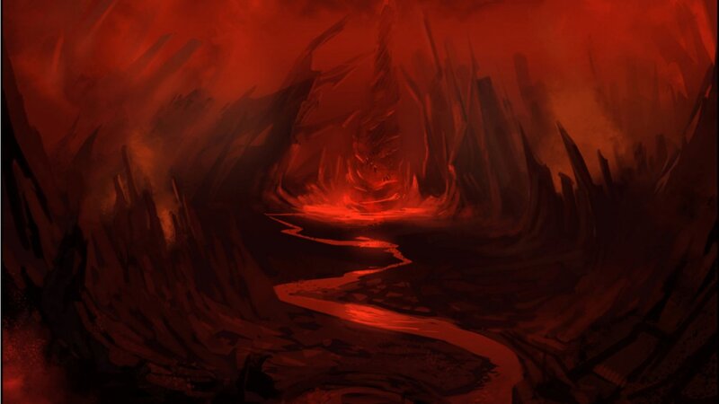 Lava River in Cave — Red