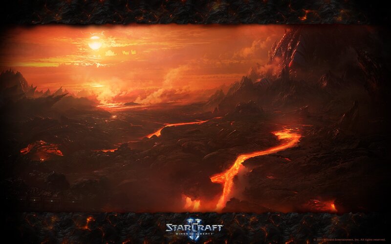 Lava River on Alien Planet — Orange, Dramatic, Sunset
