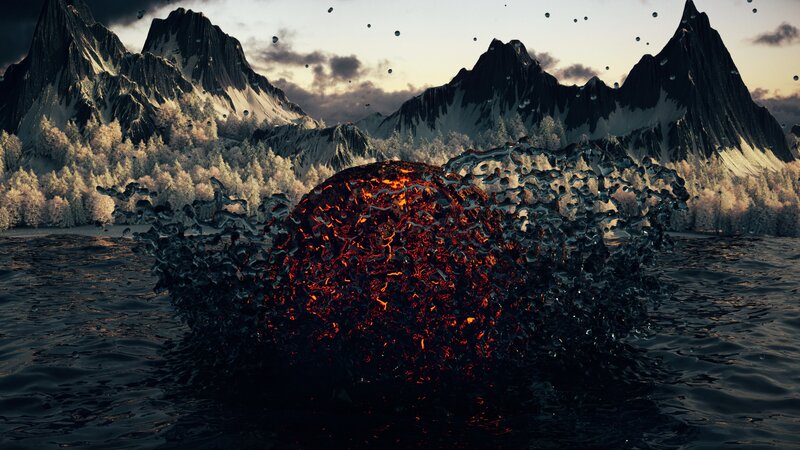 Lava Sphere in Water