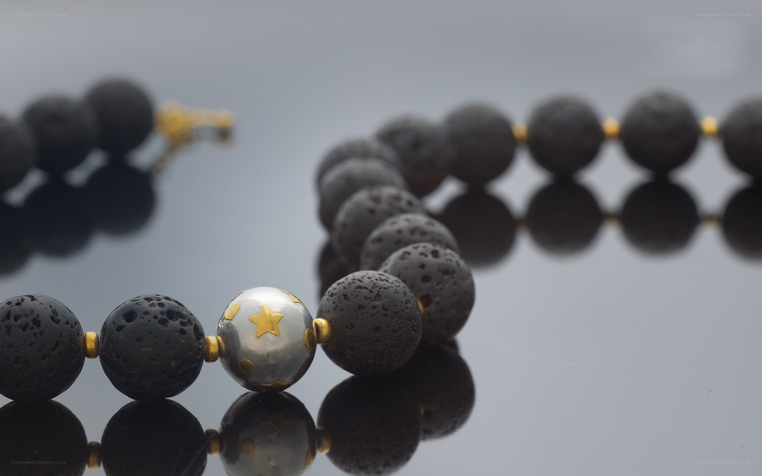 Lava stone and star bead necklace