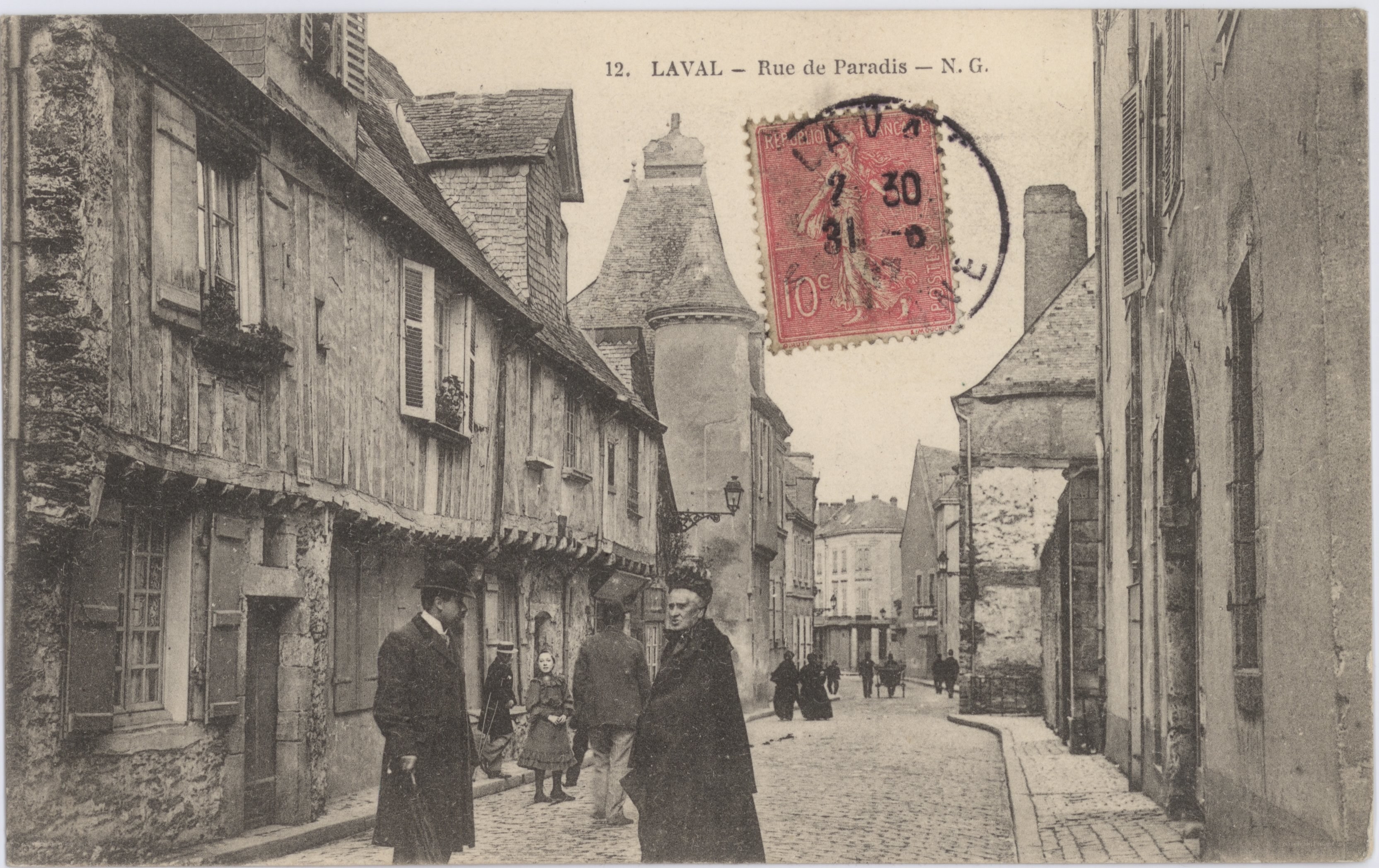 Laval street scene postcard