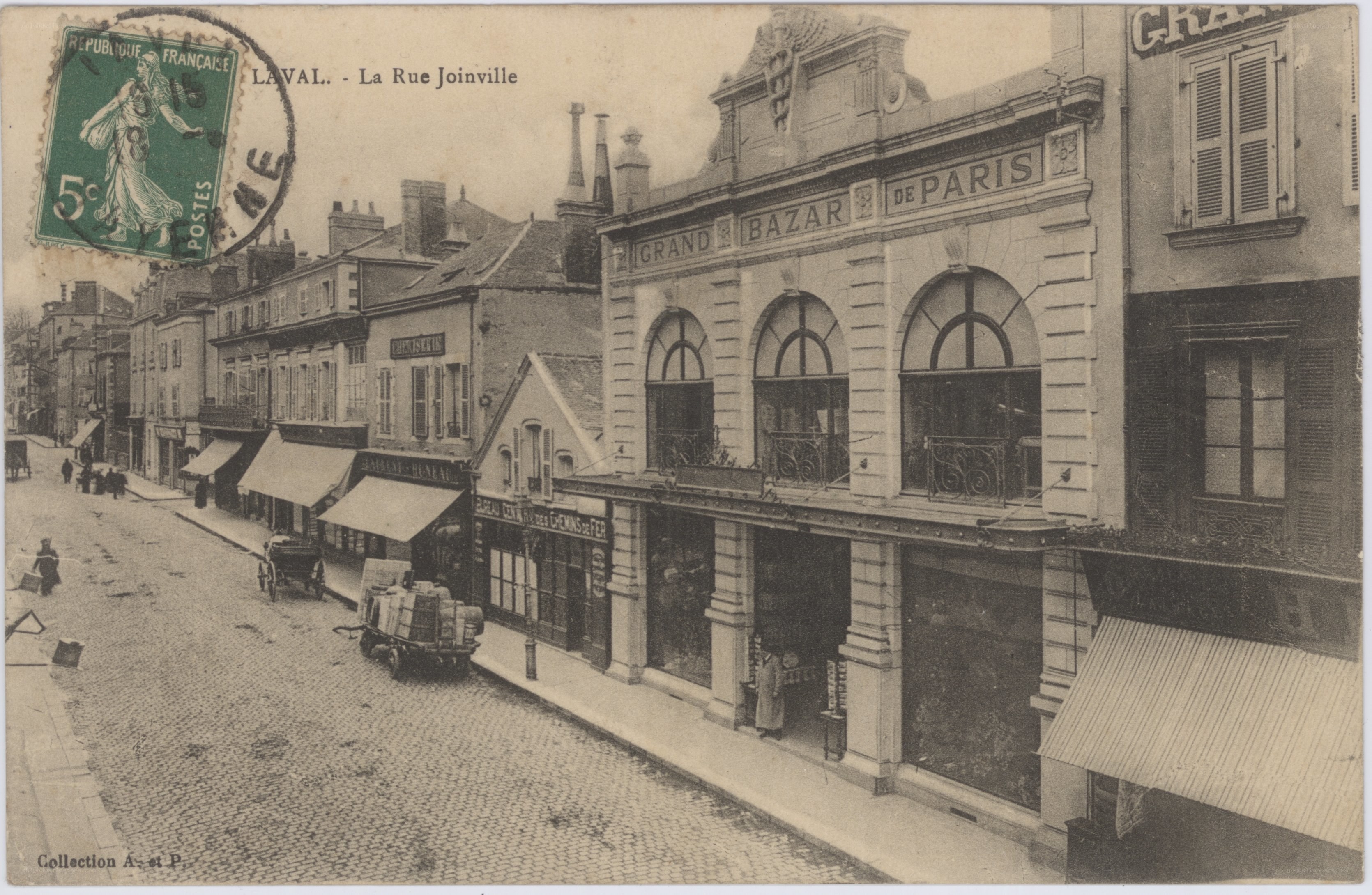 Laval street scene with bazaar