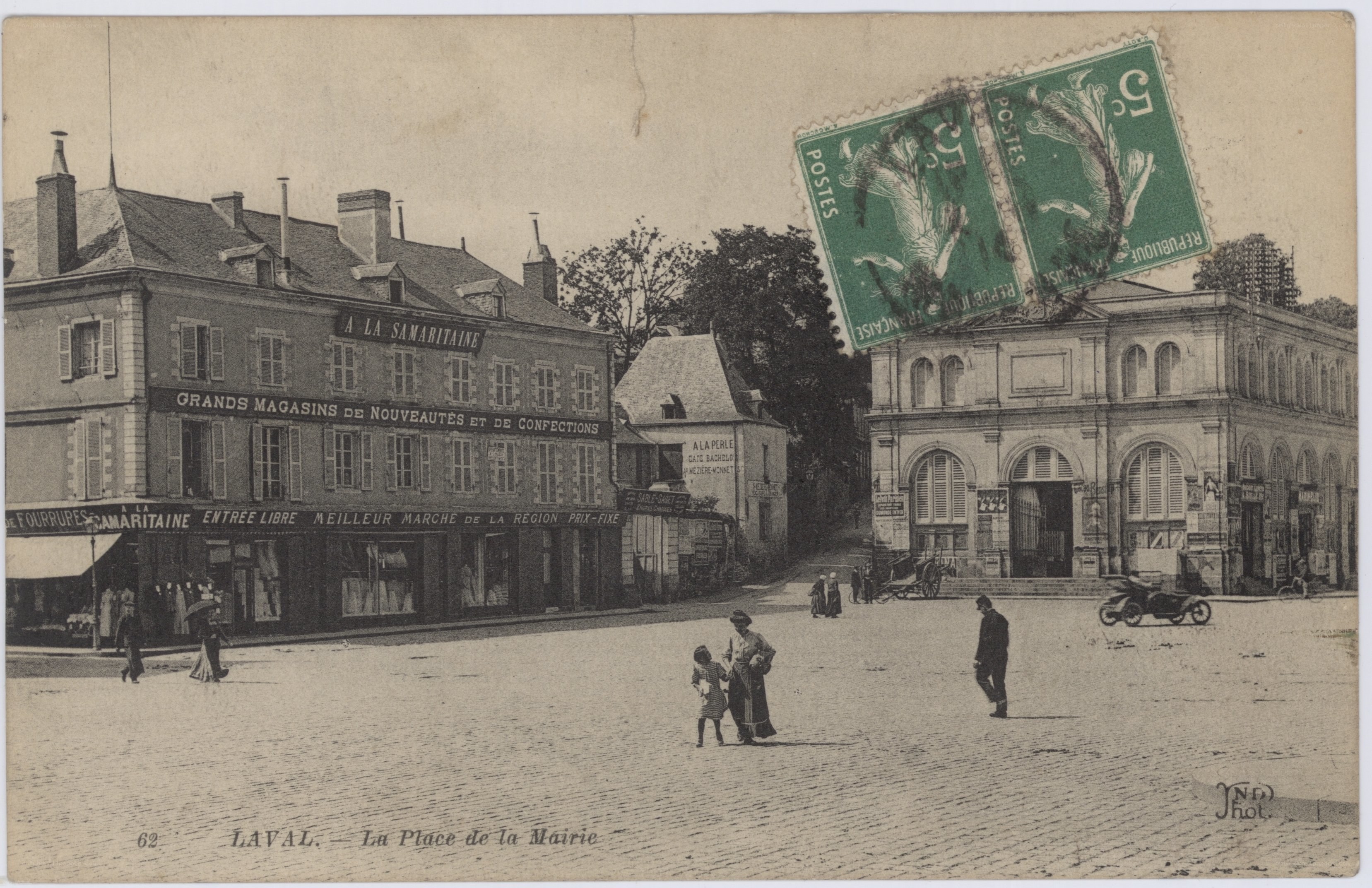 Laval town square postcard