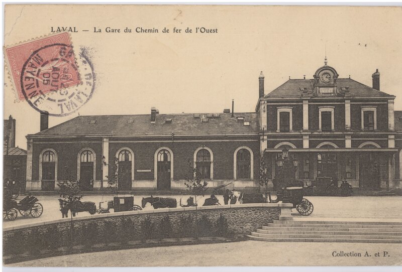 Laval train station postcard