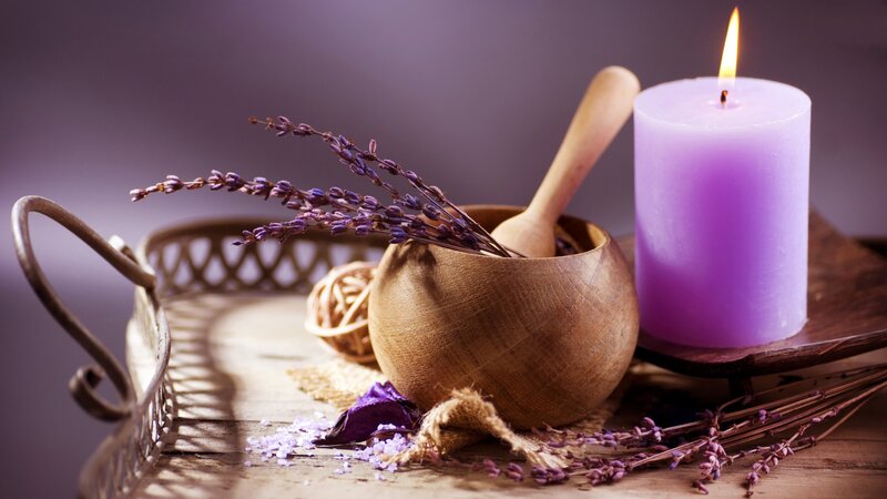 Lavender and Candle Setup