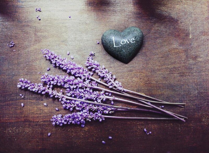 Lavender and Heart Stone