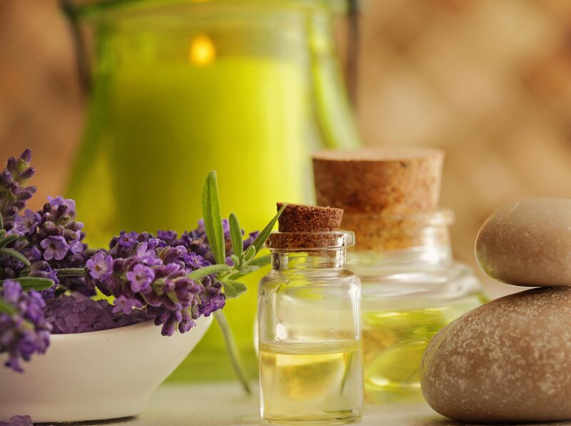 Lavender and Oil Bottles