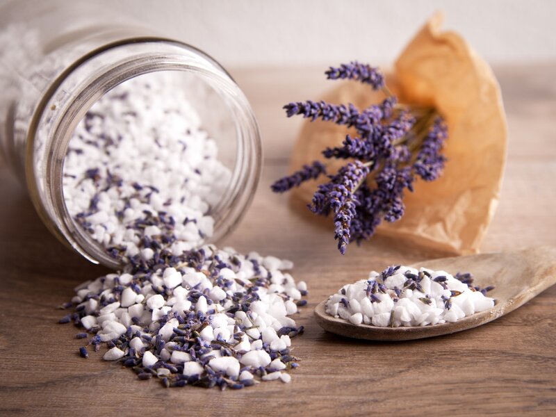 Lavender Bath Salts — White, Calm
