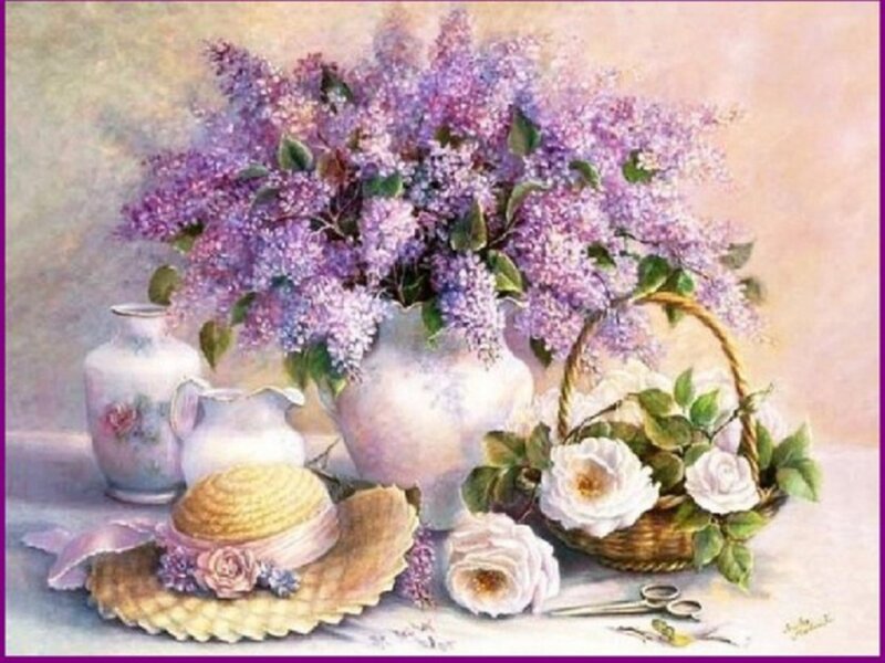 Lavender Bouquet and Hat
