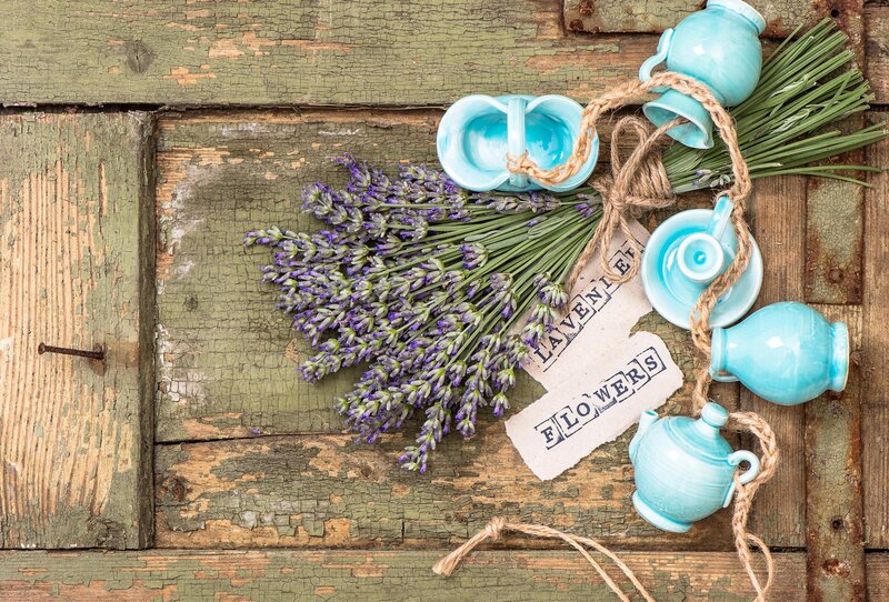 Lavender Bouquet with Ceramics