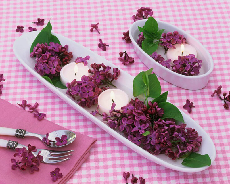Lavender Candle Arrangement — Pink