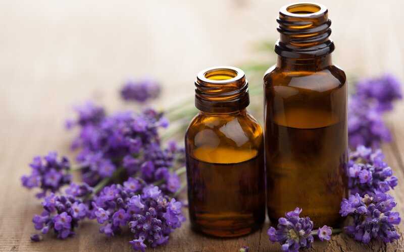 Lavender Essential Oil Bottles — Brown