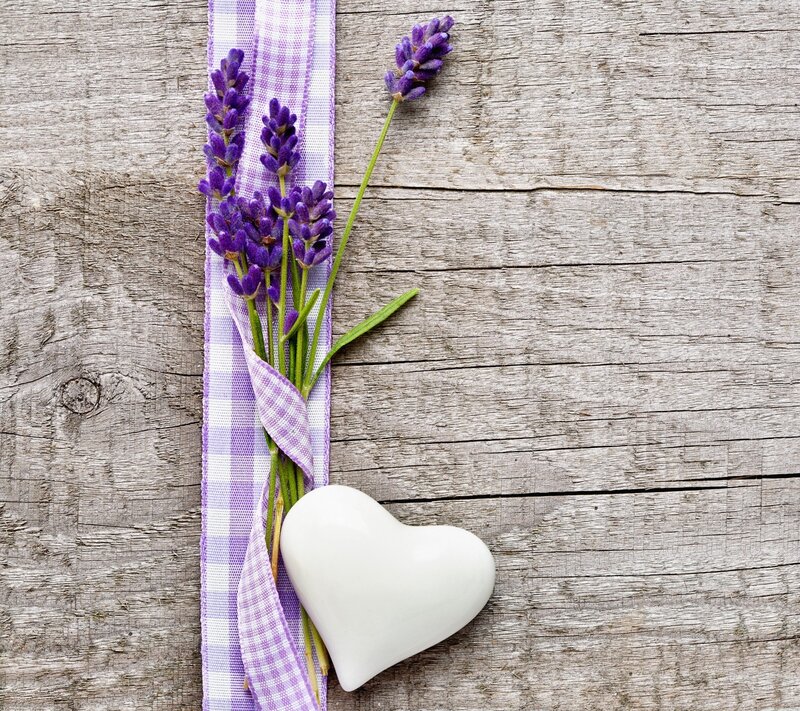 Lavender Flowers and Heart — Purple, Calm